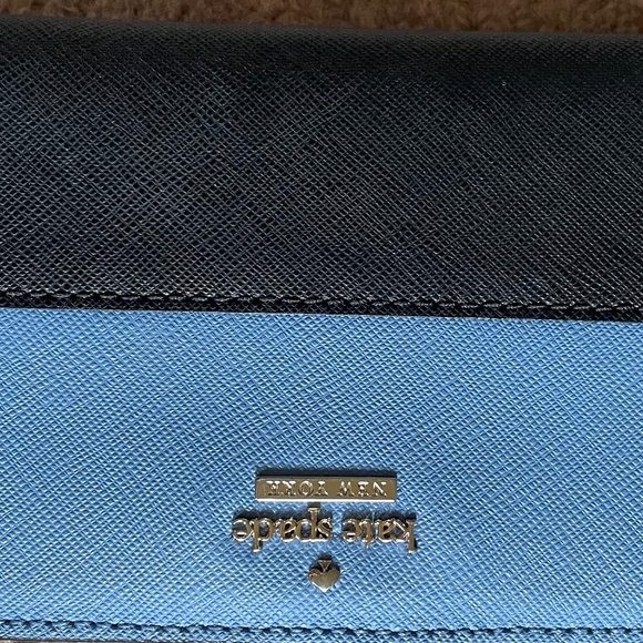 Blue and black leather Kate Spade wallet - Picture 1 of 3